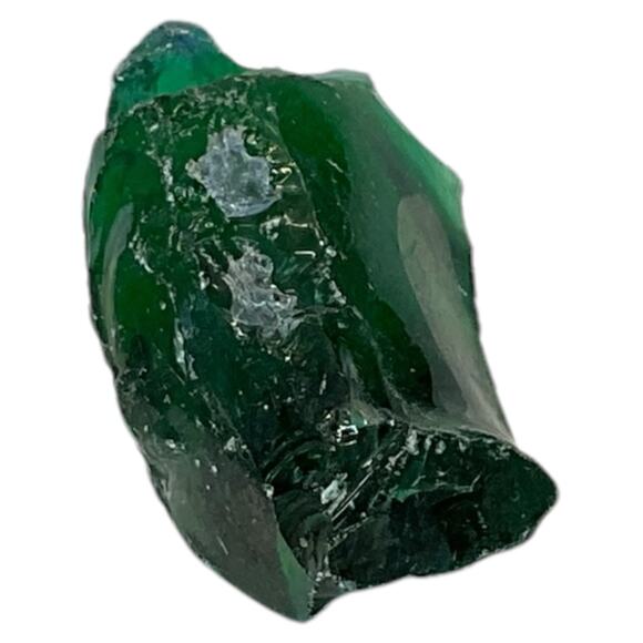 Emerald Green Art Glass Cullet Glowing Manganese Slag Glass #5GL67 - Picture 3 of 7